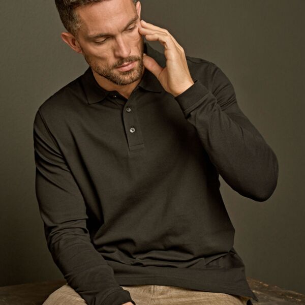 Men's Luxury Long Sleeve Stretch Polo Thumbnail